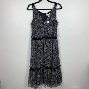 NWT LOFT Tiered Floral Maxi Dress w/Velvet Trim